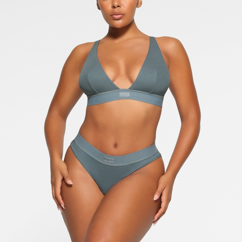 SKIMS cotton rib plunge bralette